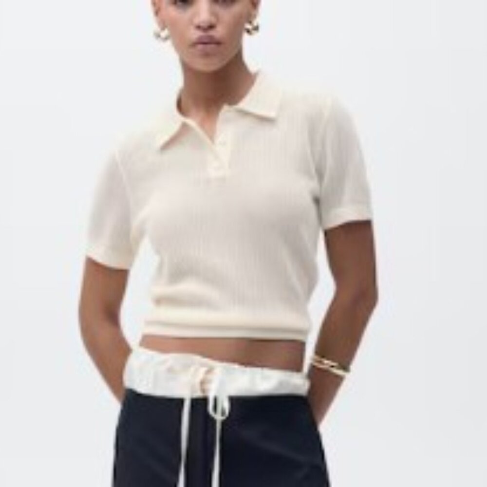 Mango Women's Cream V-Neck Sweater